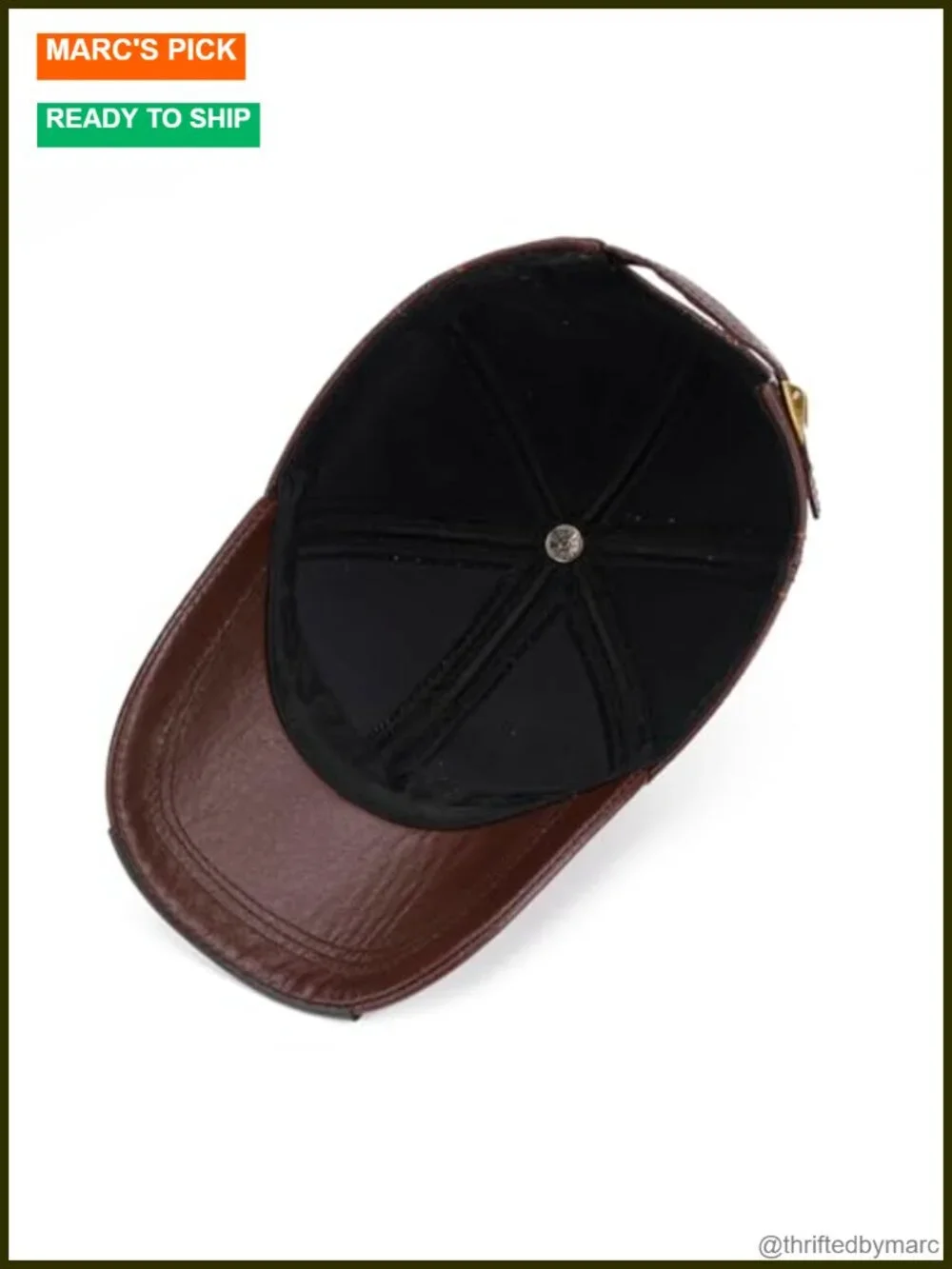Genuine Cowhide Leather Baseball Cap Adjustable Outdoor Sport